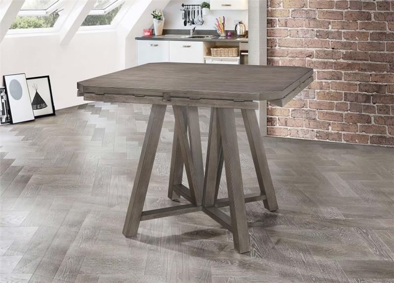 Athens Round Counter Height Table with Drop Leaf Barn Grey (109858)