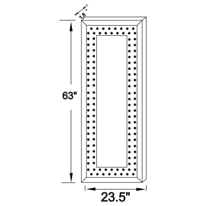 Yves Acrylic Crystal Inlay Floor Mirror (961637)