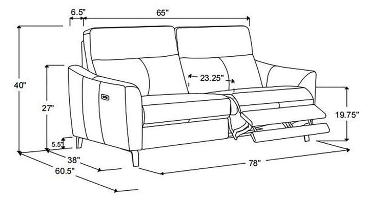 Derek Upholstered Power Sofa (602507P)