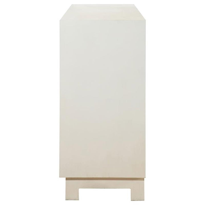 Voula Rectangular 4-door Accent Cabinet White and Gold (953416)