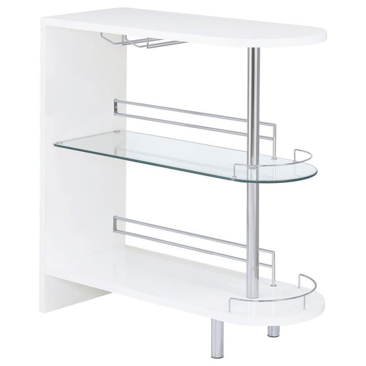 Adolfo 3-tier Bar Table Glossy White and Clear (101064)