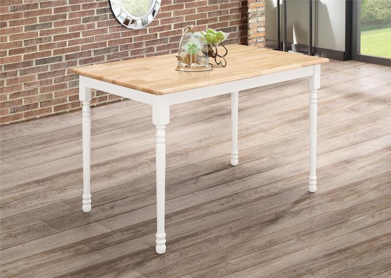 Taffee Rectangle Dining Table Natural Brown and White (4147)