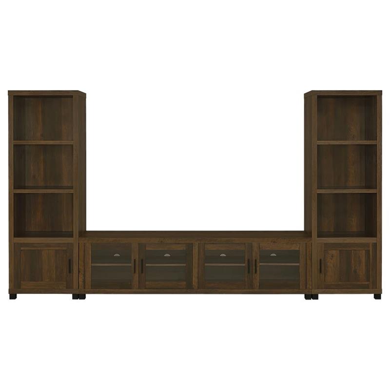 Sachin 3-shelf Media Tower With Storage Cabinet Dark Pine (707736)