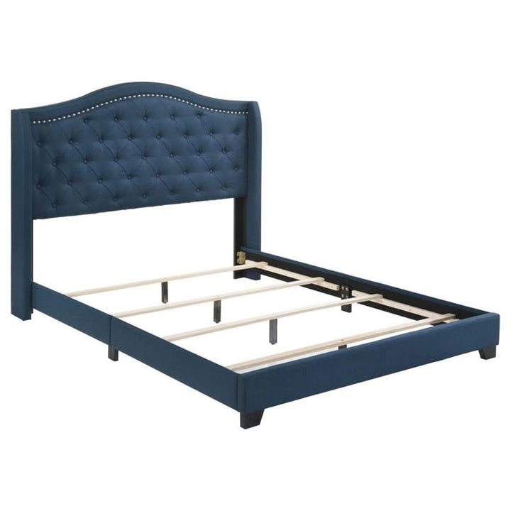 Sonoma Full Camel Headboard Bed with Nailhead Trim Blue (310071F)