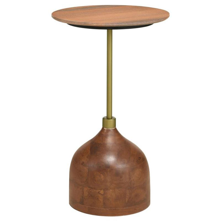 Colima Round Wood Top Side Table Peach (930249)