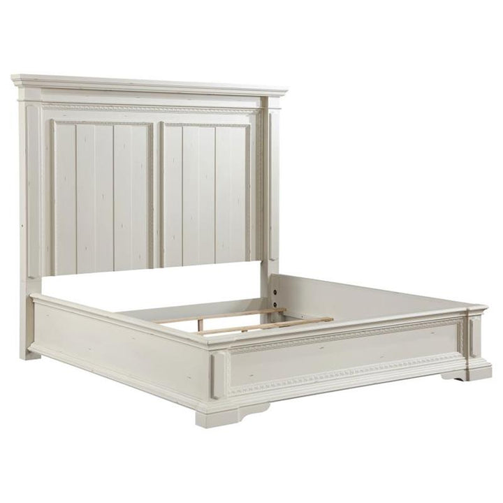 Evelyn Queen Panel Bed with Headboard Lighting Antique White (224611Q)