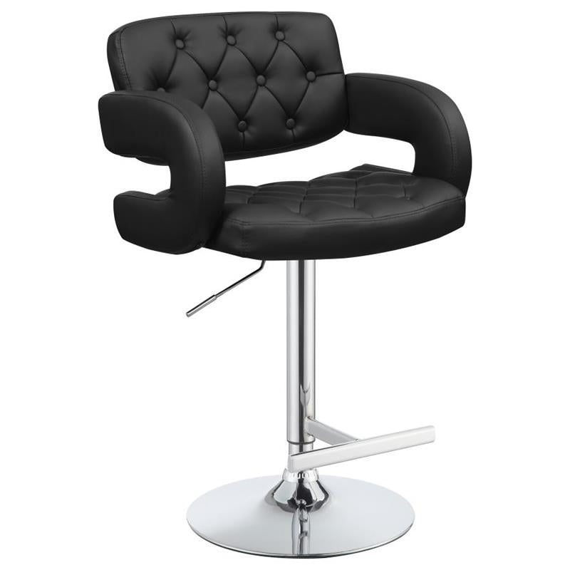 Brandi Adjustable Bar Stool Black and Chrome (102555)