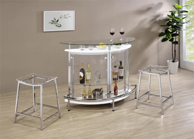 Jovani Acrylic Backless Counter Height Bar Stools Clear and Chrome (Set of 2) (182358)