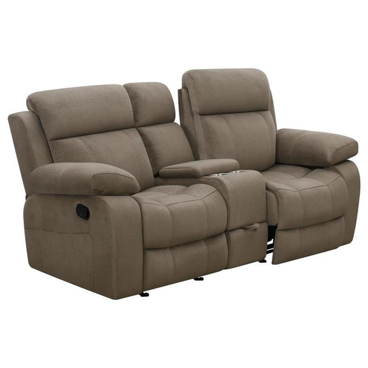 Myleene Glider Loveseat with Console Mocha (603032)