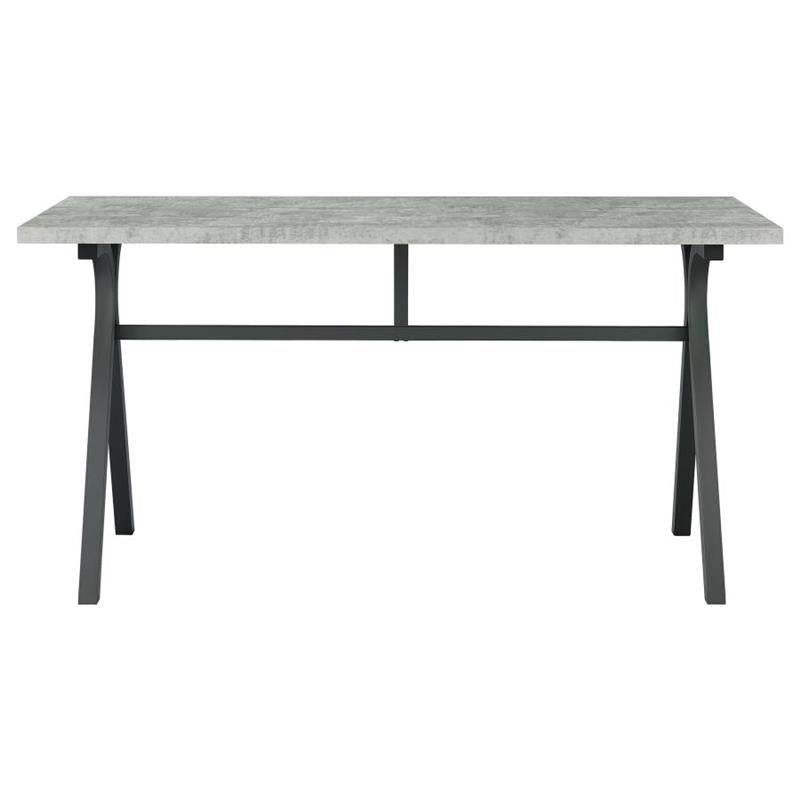 Tatum Rectangular Writing Desk Cement and Gunmetal (805891)