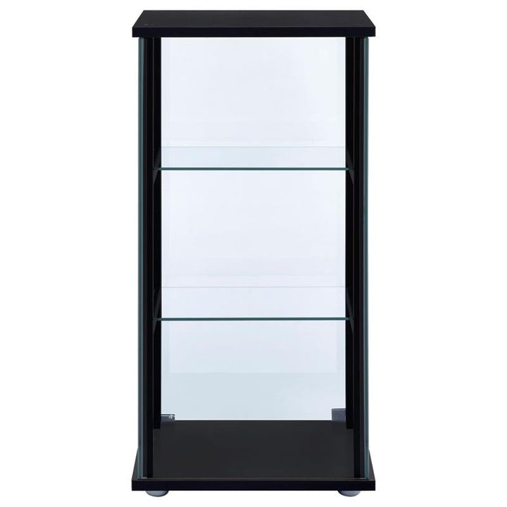 Cyclamen 3-shelf Glass Curio Cabinet Black and Clear (950179)