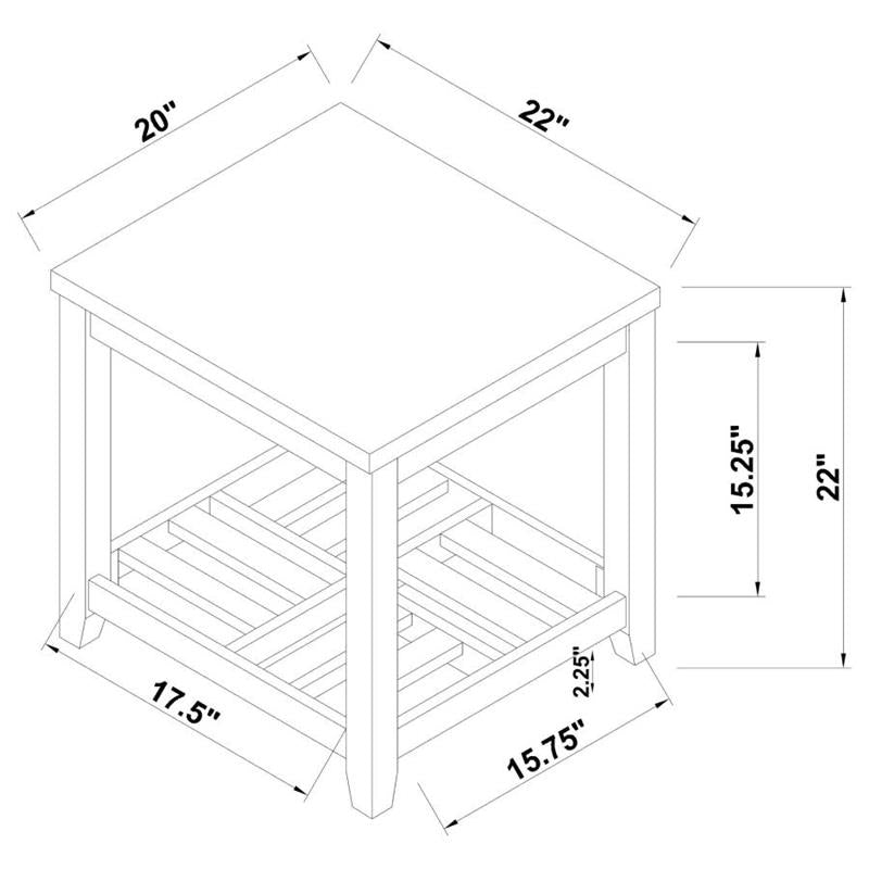 Cliffview 1-shelf Rectangular End Table Grey (722287)