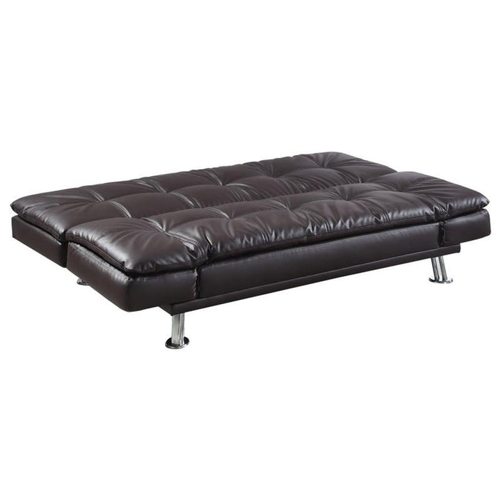 Dilleston Tufted Back Upholstered Sofa Bed Brown (300321)