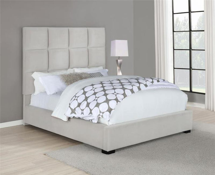 Panes Queen Tufted Upholstered Panel Bed Beige (315850Q)
