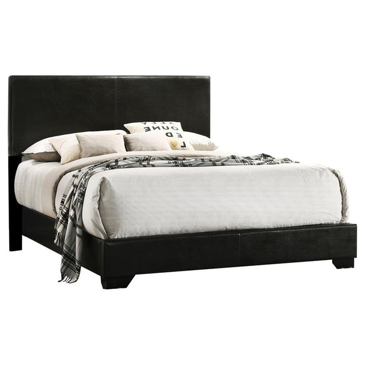 Conner California King Upholstered Panel Bed Black (300260KW)