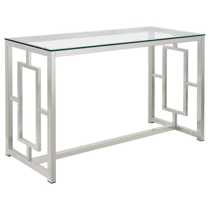 Merced Rectangle Glass Top Sofa Table Nickel (703739)