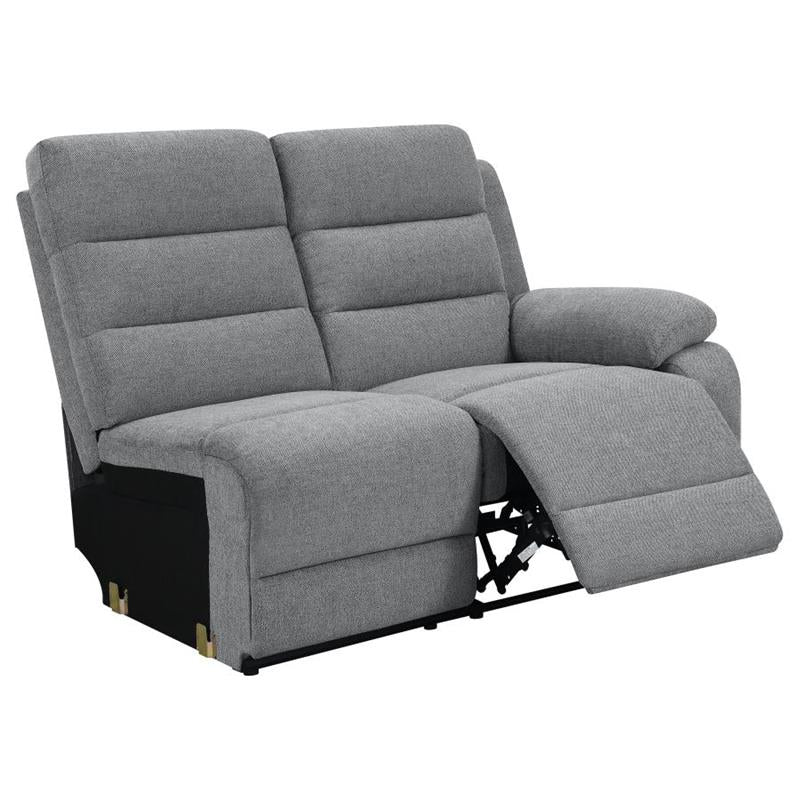 David 3-piece Upholstered Motion Sectional with Pillow Arms Smoke (609620)