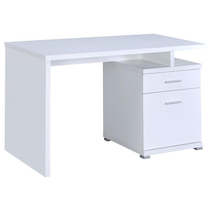 Irving 2-drawer Office Desk with Cabinet White (800110)