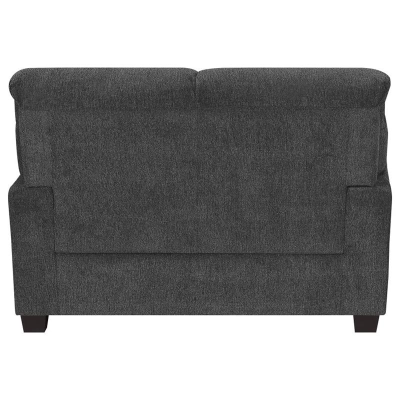 Clementine Upholstered Loveseat with Nailhead Trim Grey (506575)