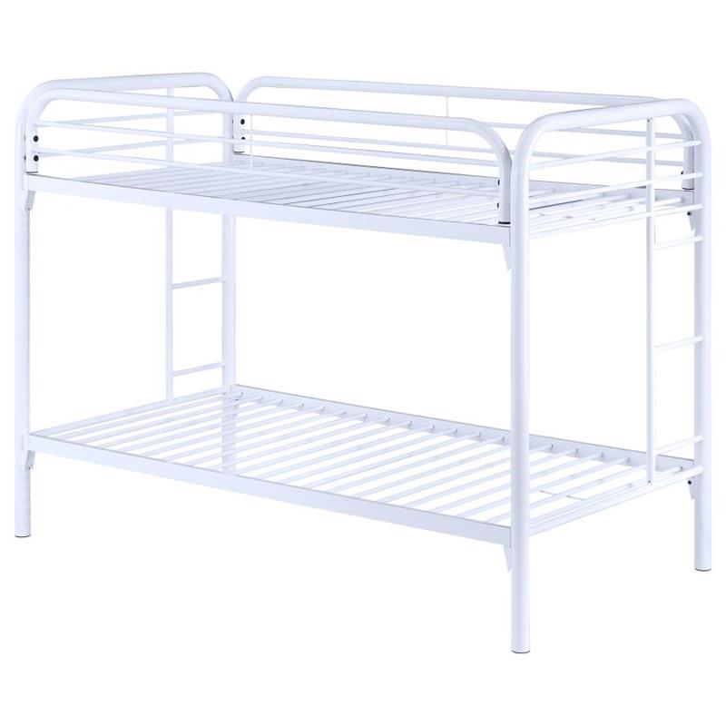 Morgan Twin Over Twin Bunk Bed White (2256W)