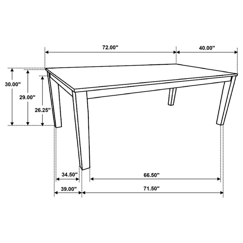 Hollis Rectangular Solid Wood Dining Table Brown and White (122241)