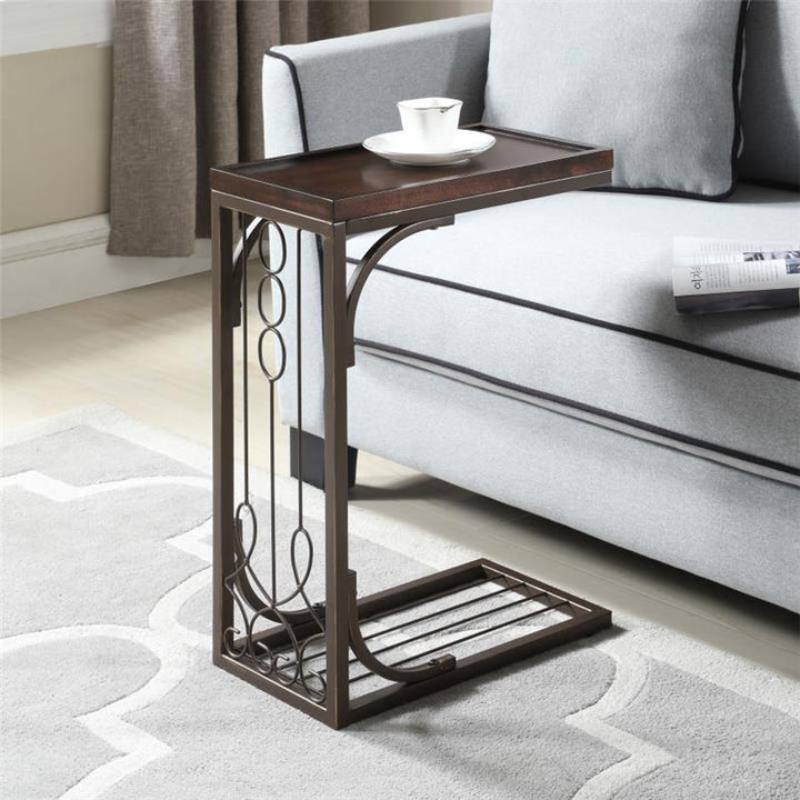 Alyssa Accent Table Brown and Burnished Copper (900280)