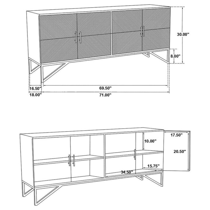 Riddell 4-door Accent Cabinet Black (959631)