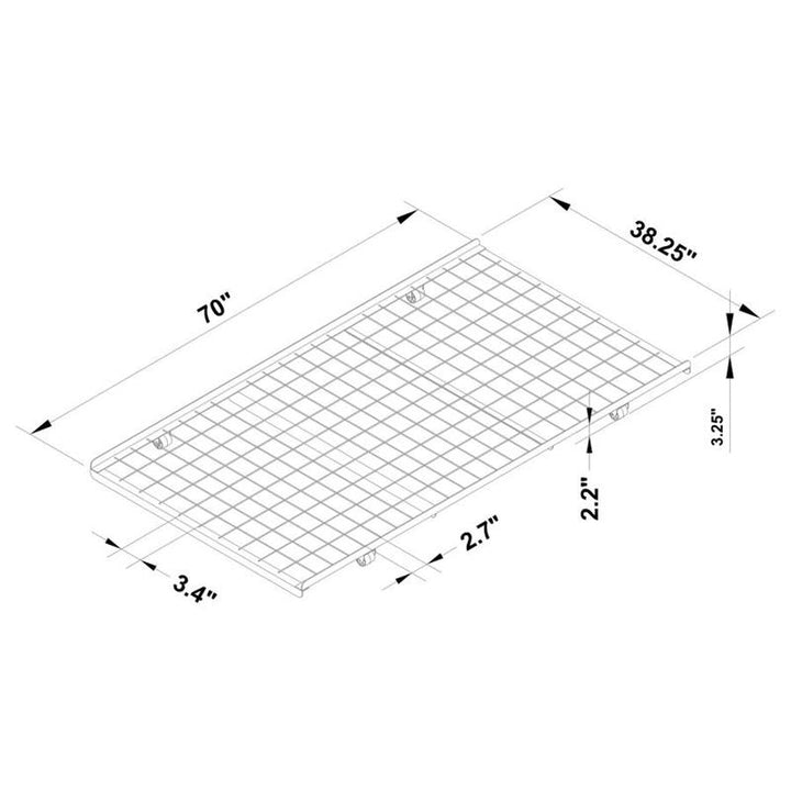 Eden Twin Trundle Bed with Rollers Black (1139)