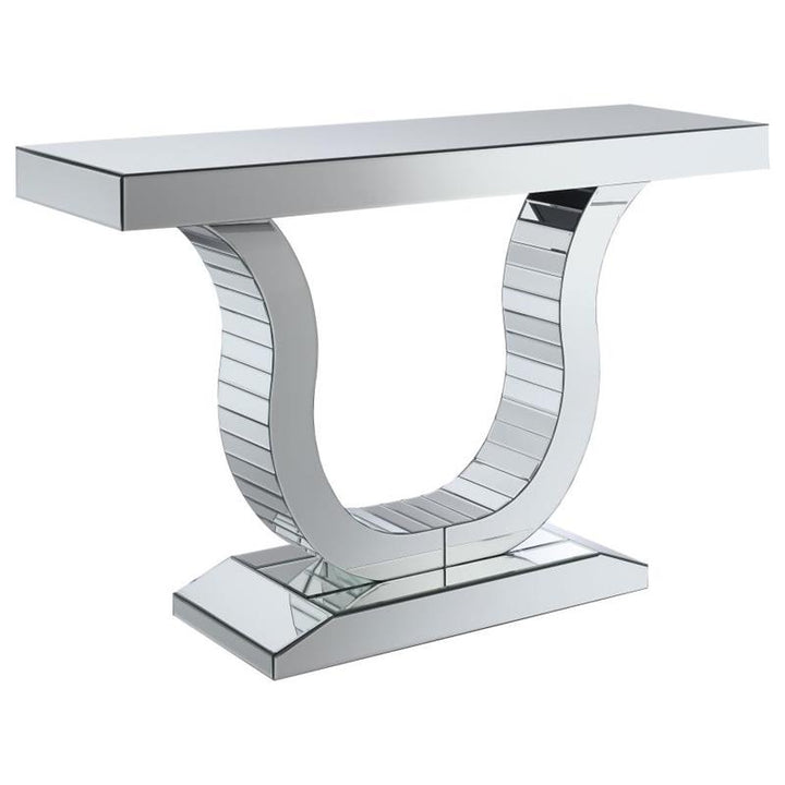 Saanvi Console Table with U-shaped Base Clear Mirror (930010)