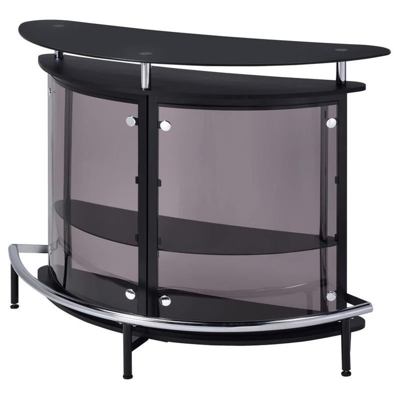 Amarillo 2-tier Bar Unit Black and Chrome (101065)