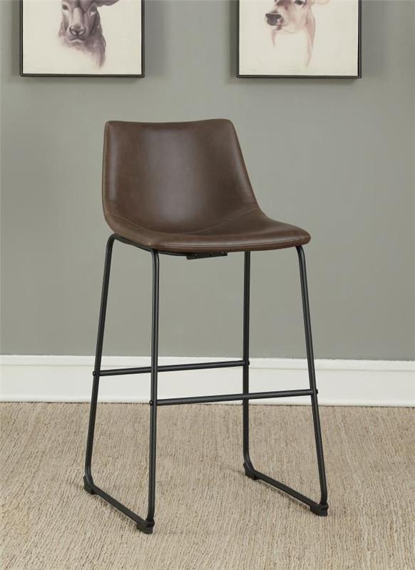 Michelle Armless Bar Stools Two-tone Brown and Black (Set of 2) (102536)