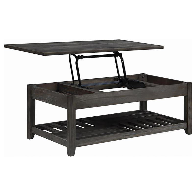 Cliffview Lift Top Coffee Table with Storage Cavities Grey (722288)