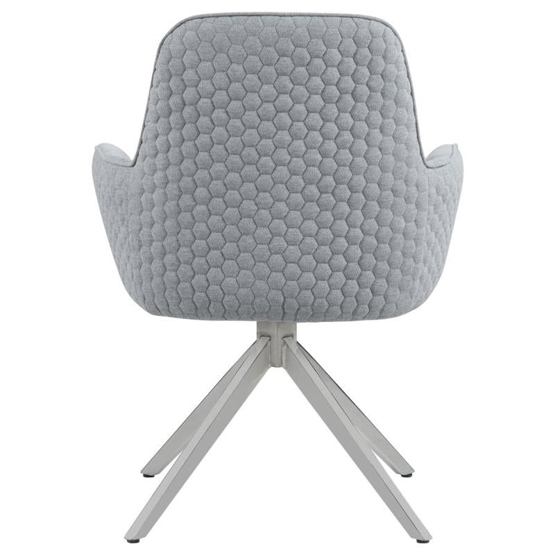 Abby Flare Arm Side Chair Light Grey and Chrome (110322)