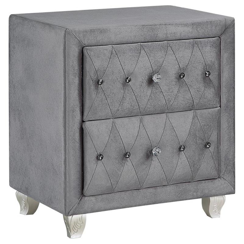 Deanna Upholstered Tufted Bedroom Set Grey (205101Q-S5)