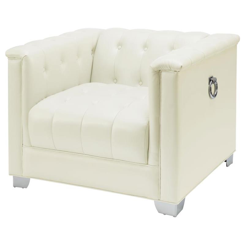 Chaviano Tufted Upholstered Chair Pearl White (505393)