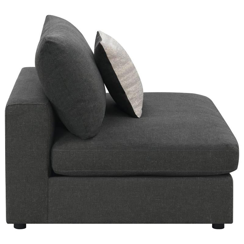 Serene Upholstered Armless Chair Charcoal (551324)