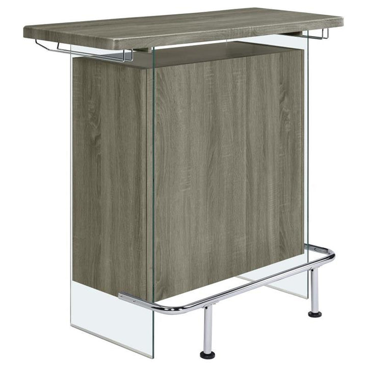 Acosta Rectangular Bar Unit with Footrest and Glass Side Panels (182631)