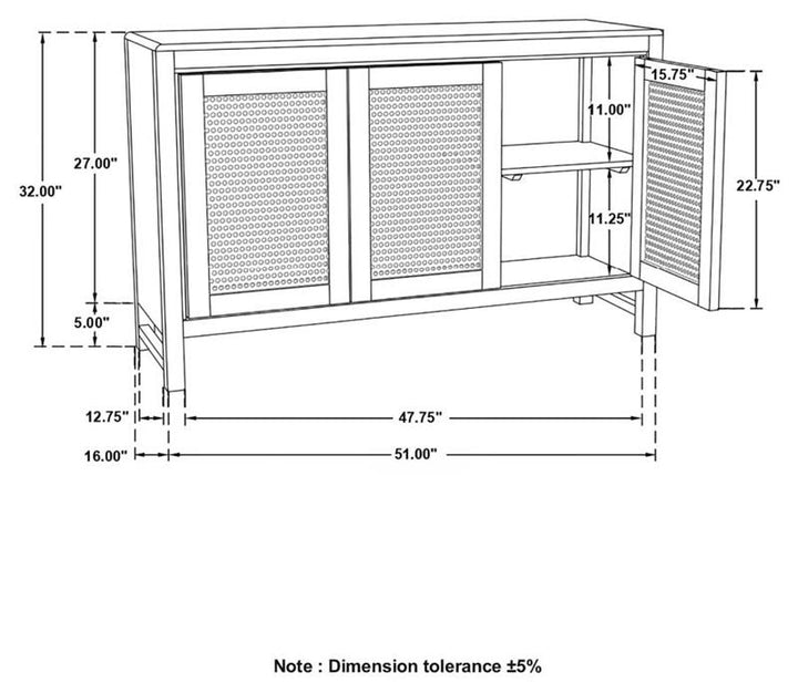 Zamora Rectangular 3-door Accent Cabinet Natural (953556)