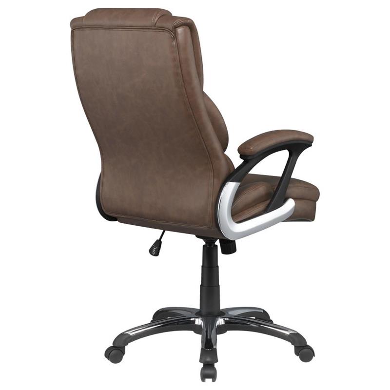 Nerris Adjustable Height Office Chair with Padded Arm Brown and Black (881184)