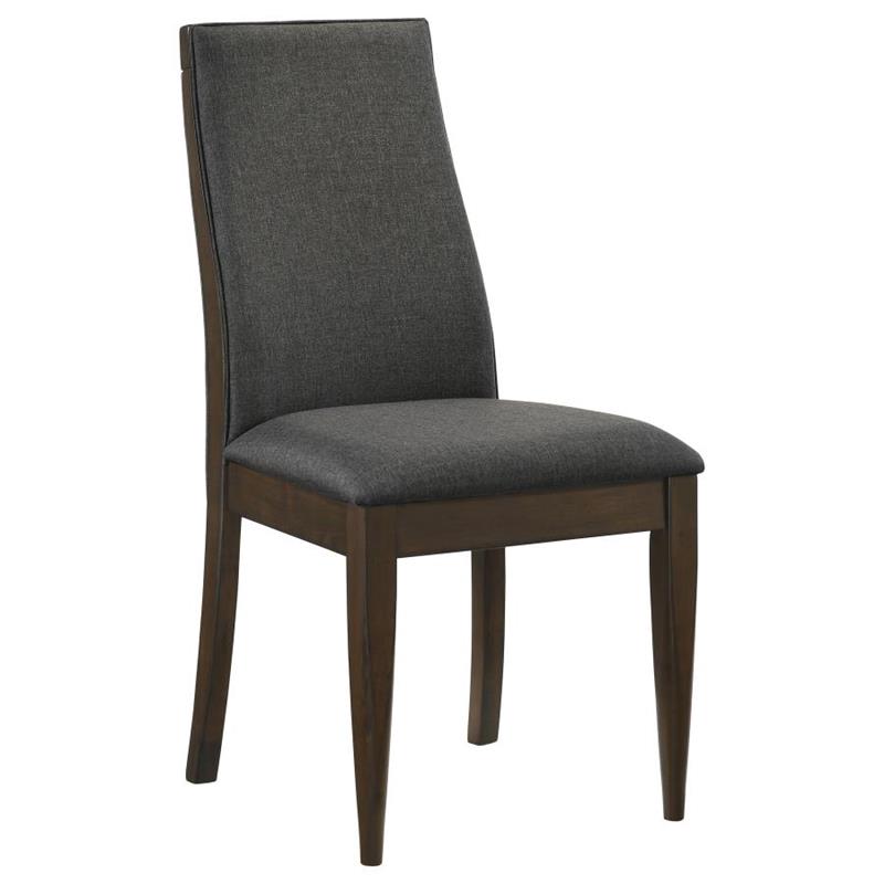 Wes Upholstered Side Chair (Set of 2) Grey and Dark Walnut (115272)
