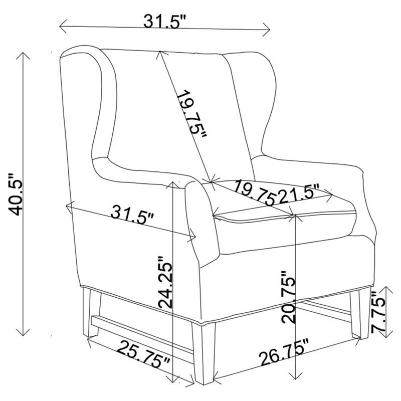 Fleur Wing Back Accent Chair Cream (902490)