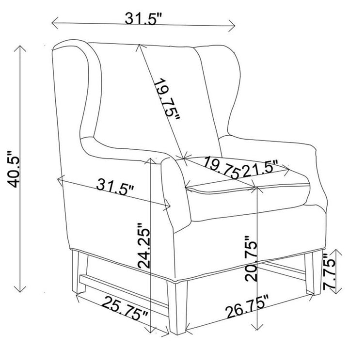 Fleur Wing Back Accent Chair Cream (902490)