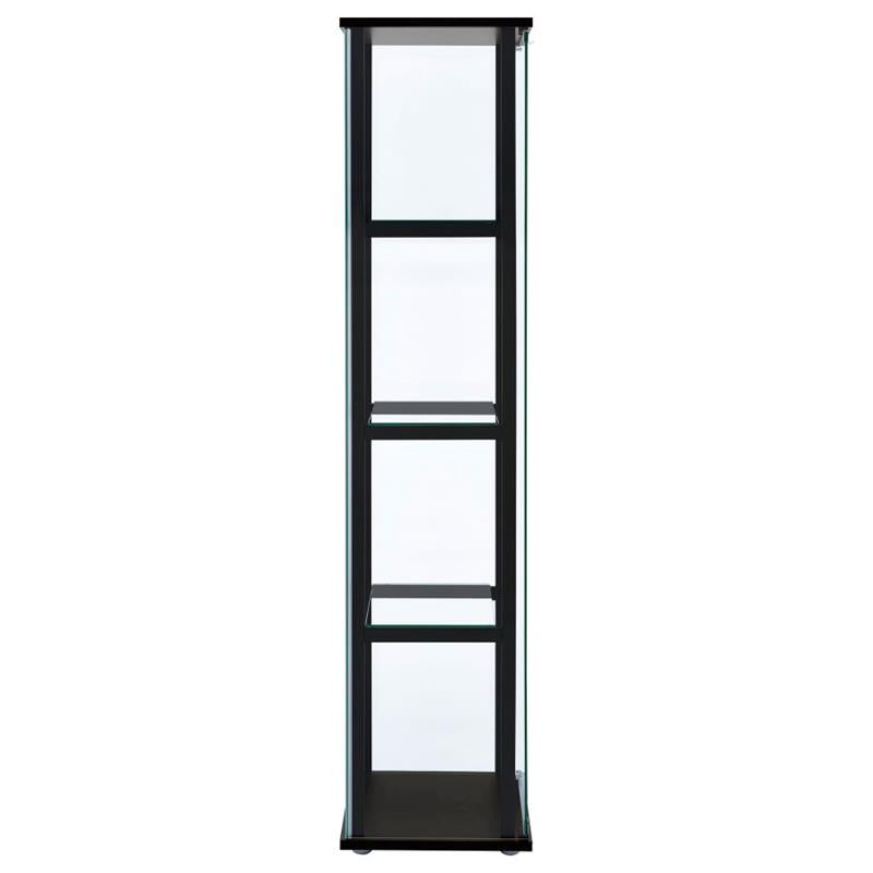 Cyclamen 4-shelf Glass Curio Cabinet Black and Clear (950171)