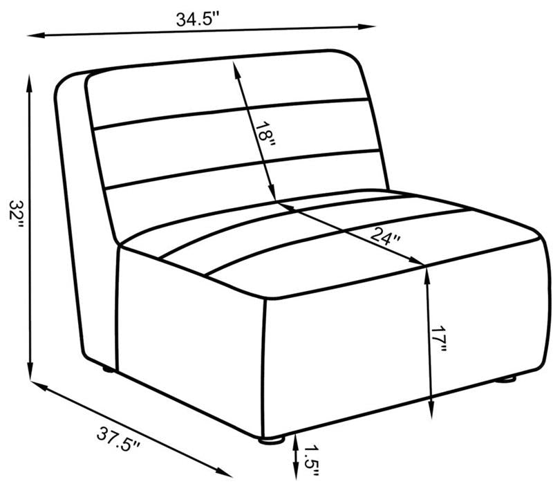 Sunny Upholstered  Armless Chair Natural (551621)