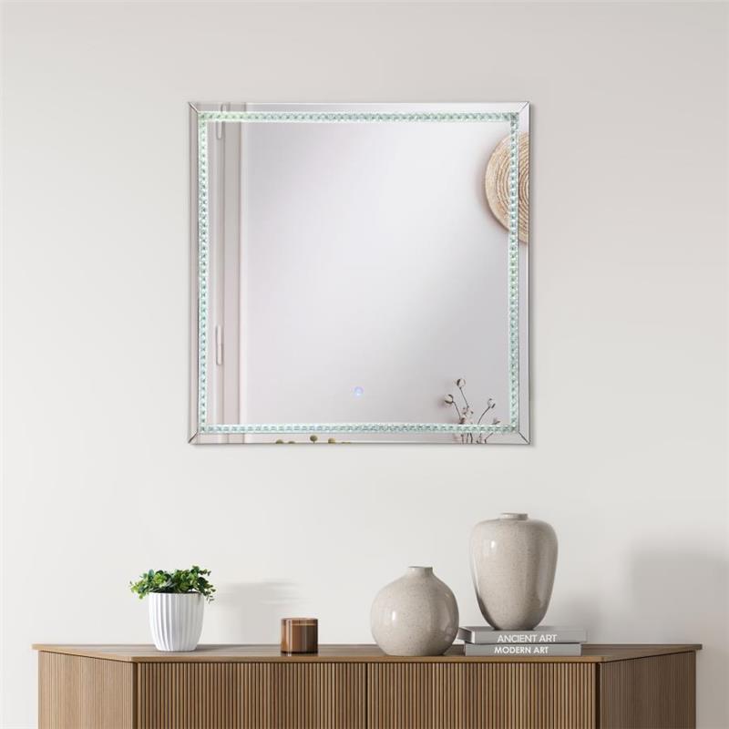 Noelle Square Wall Mirror with LED Lights (961506)