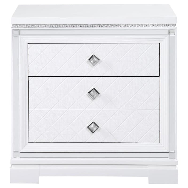 Eleanor Upholstered Tufted Bedroom Set White (223561KE-S4)
