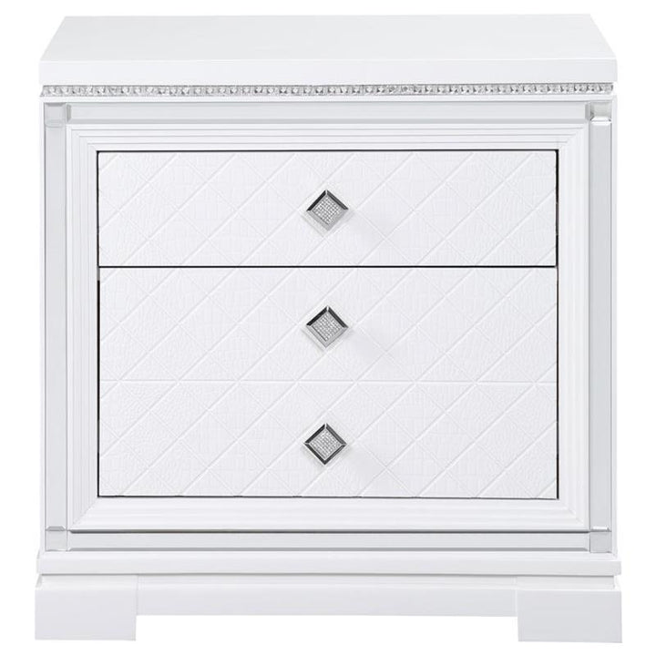 Eleanor Upholstered Tufted Bedroom Set White (223561KW-S4)