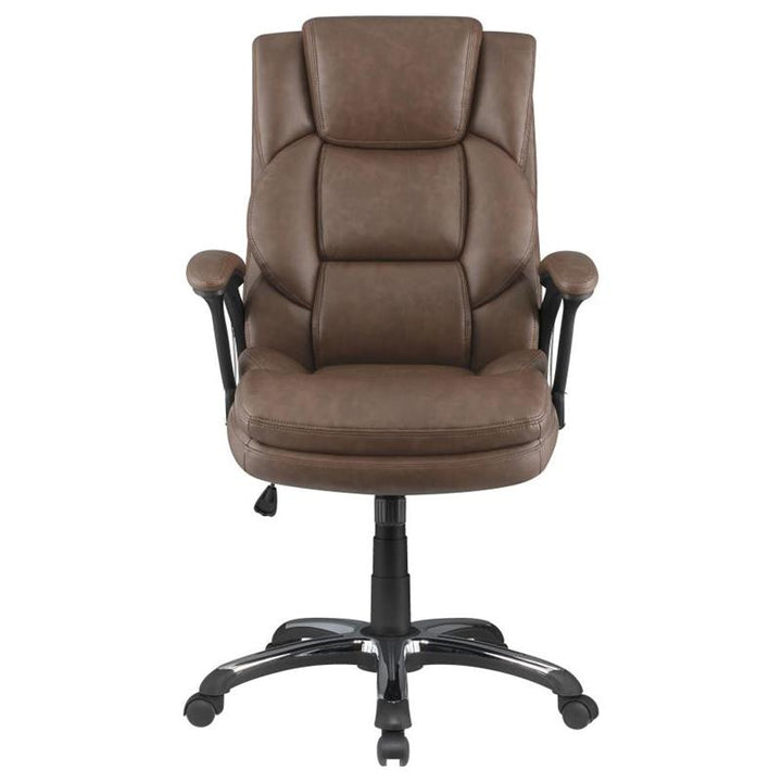 Nerris Adjustable Height Office Chair with Padded Arm Brown and Black (881184)