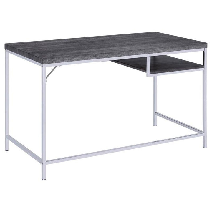 Kravitz Rectangular Writing Desk Weathered Grey and Chrome (801271)