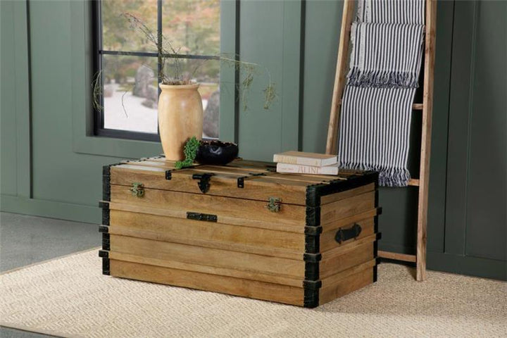 Simmons Rectangular Storage Trunk Natural and Black (959553)